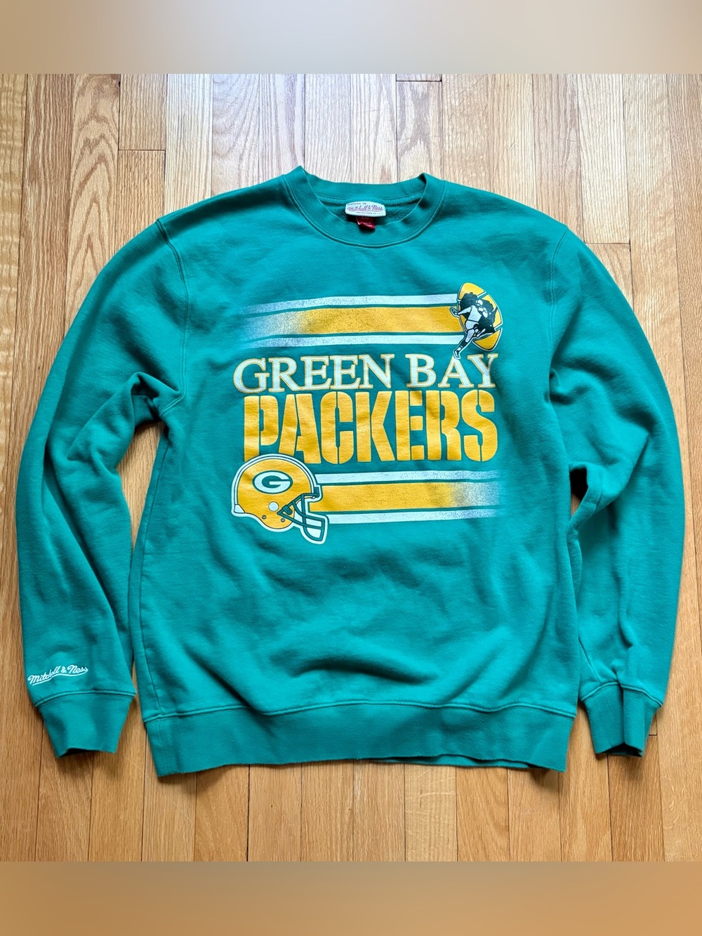 Green Bay Packers Mitchell & Ness Men’s Crewneck Sweatshirt XL Green Gold